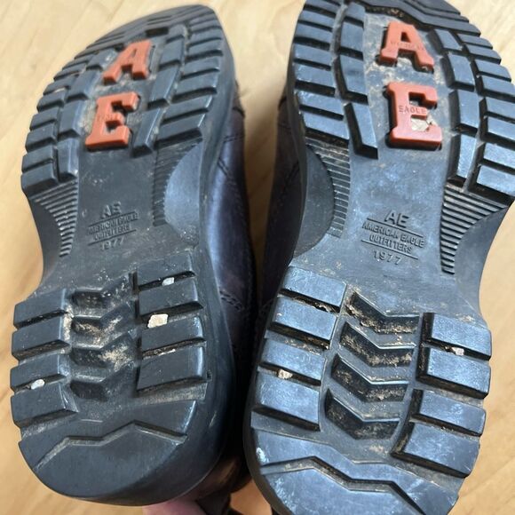 VTG women’s American Eagle Brown Leather Boots with Orange Laces - Picture 5 of 7